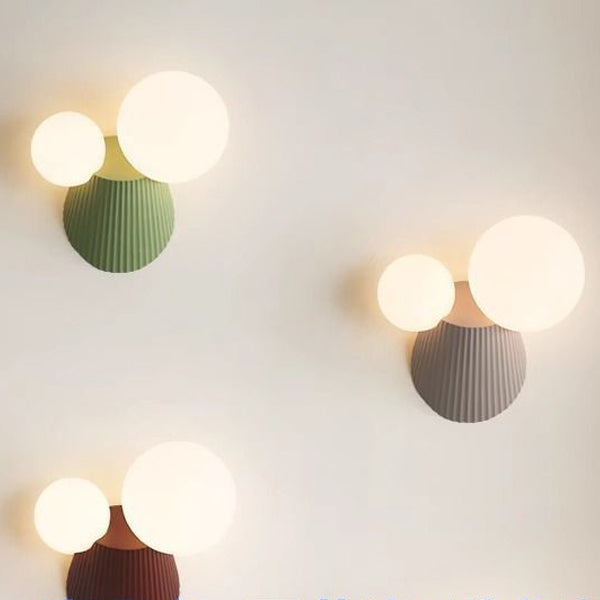 Cactus Cylinder Resin PE 2-Light Wall Lamp