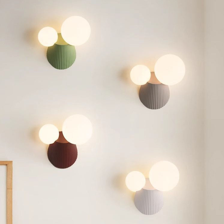 Cactus Cylinder Resin PE 2-Light Wall Lamp