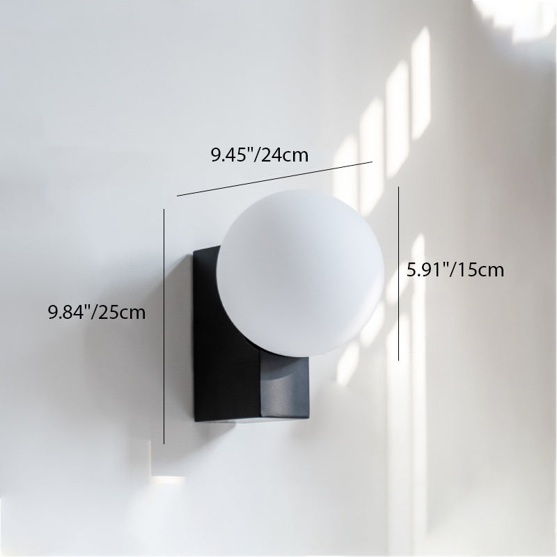 Rectangular Iron Glass Bedroom Wall Lamp