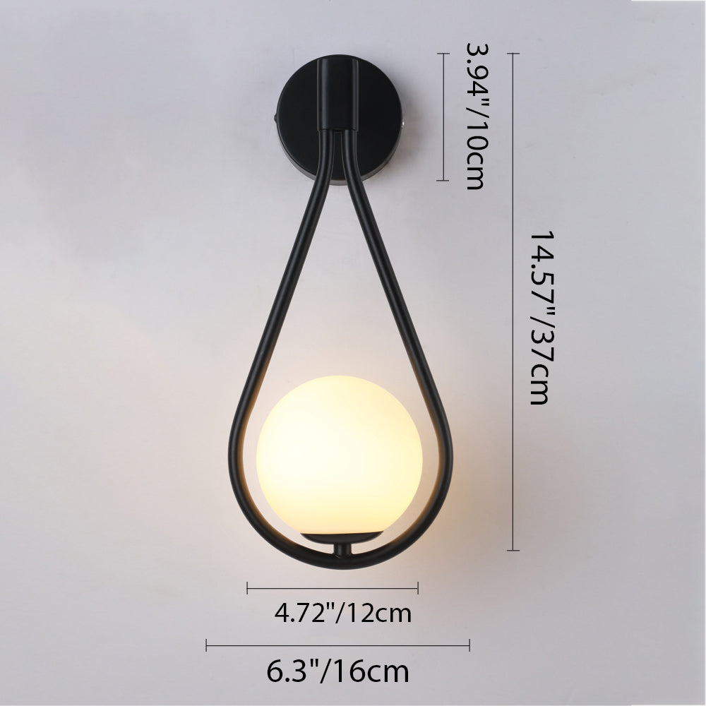 Water Drop Iron Glass Wall Lamp