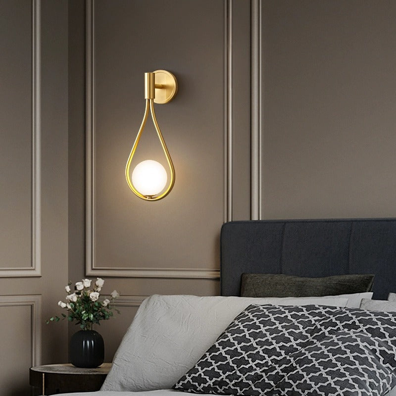 Water Drop Iron Glass Wall Lamp
