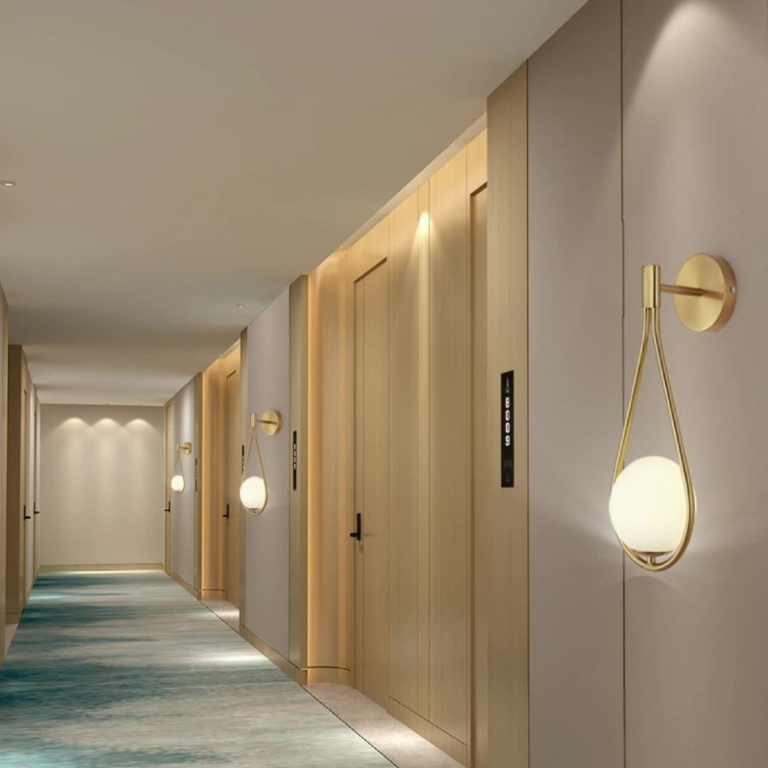 Water Drop Iron Glass Wall Lamp