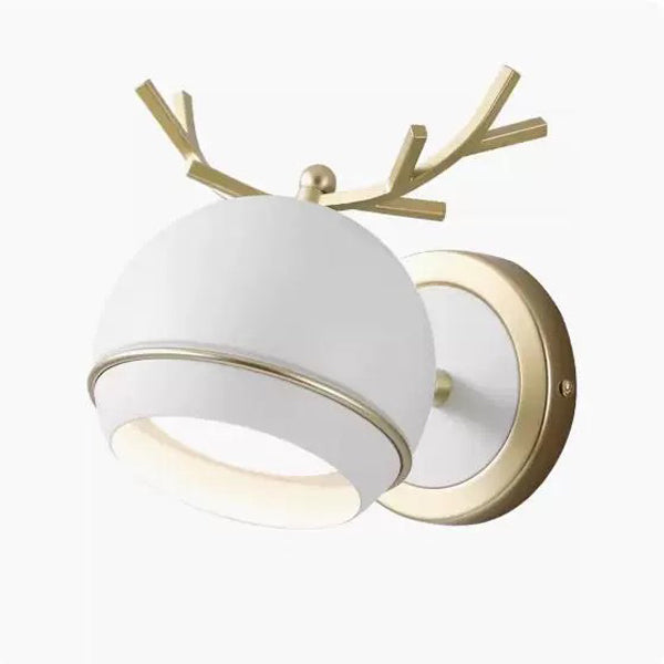 Antlers Globe Iron Bedroom Wall Lamp