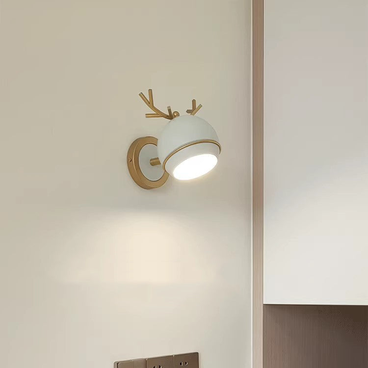 Antlers Globe Iron Bedroom Wall Lamp