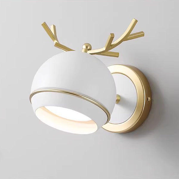 Antlers Globe Iron Bedroom Wall Lamp