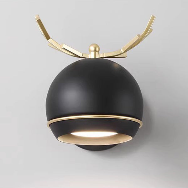 Antlers Globe Iron Bedroom Wall Lamp