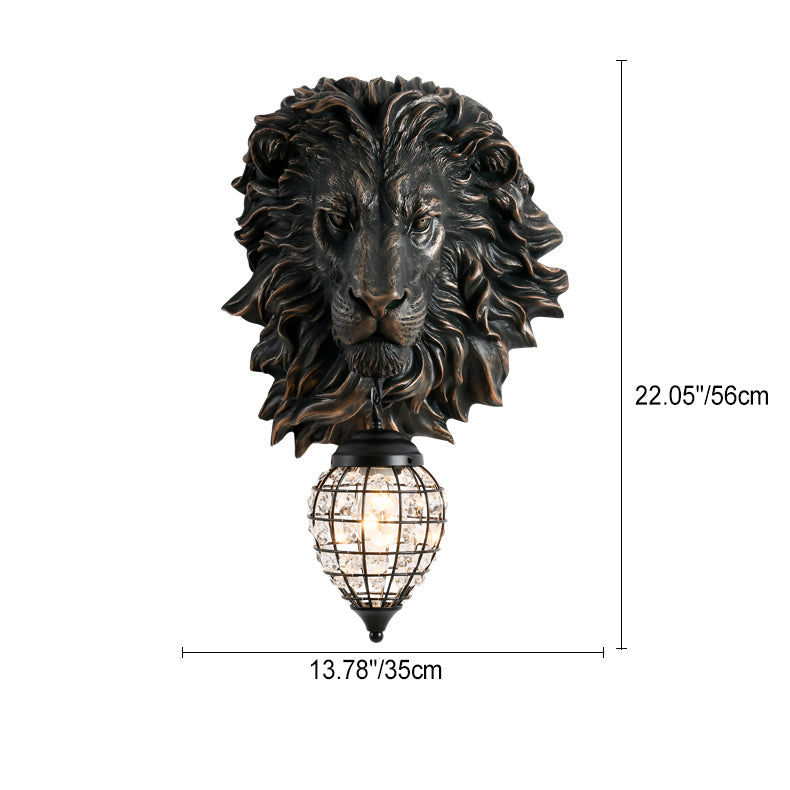 Lion Water Drop Resin Wall Lamp
