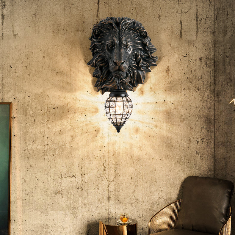 Lion Water Drop Resin Wall Lamp
