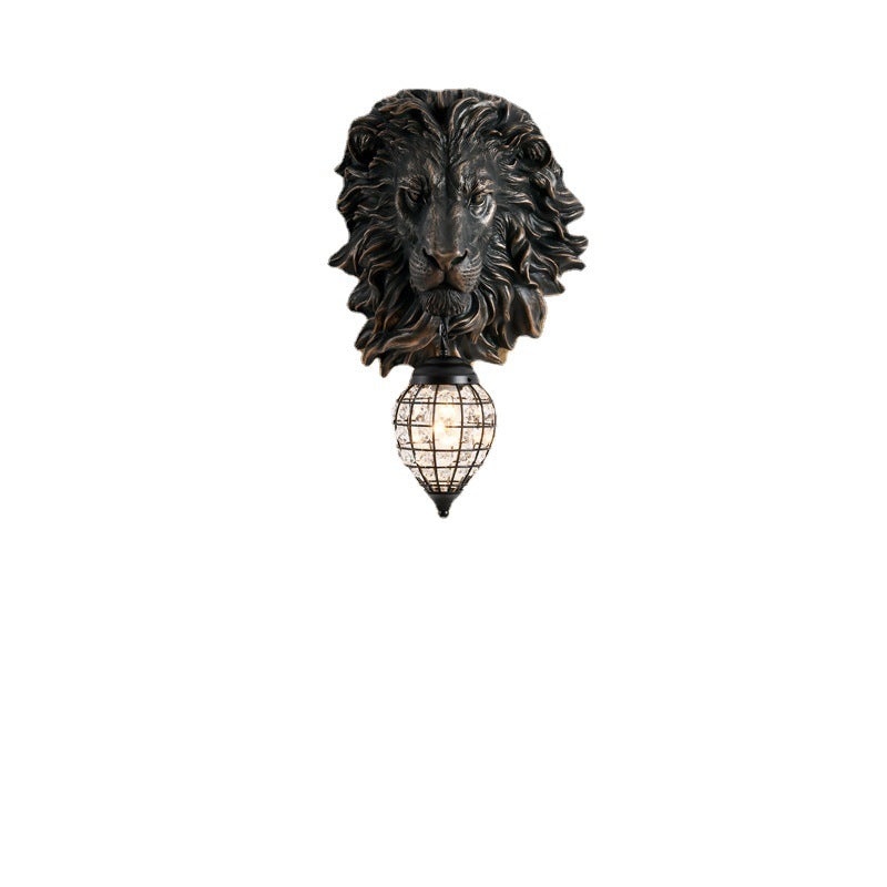 Lion Water Drop Resin Wall Lamp