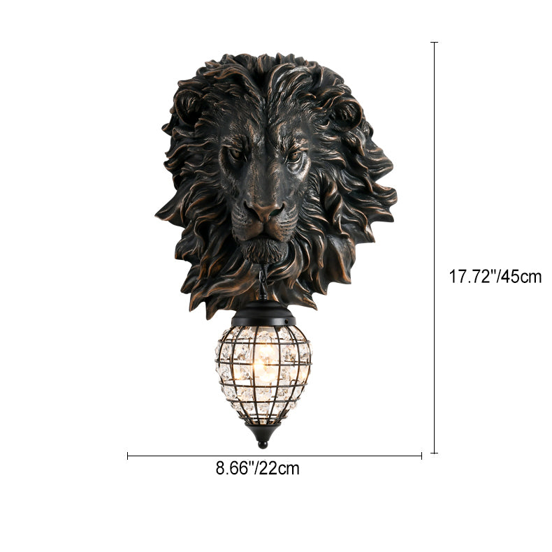 Lion Water Drop Resin Wall Lamp