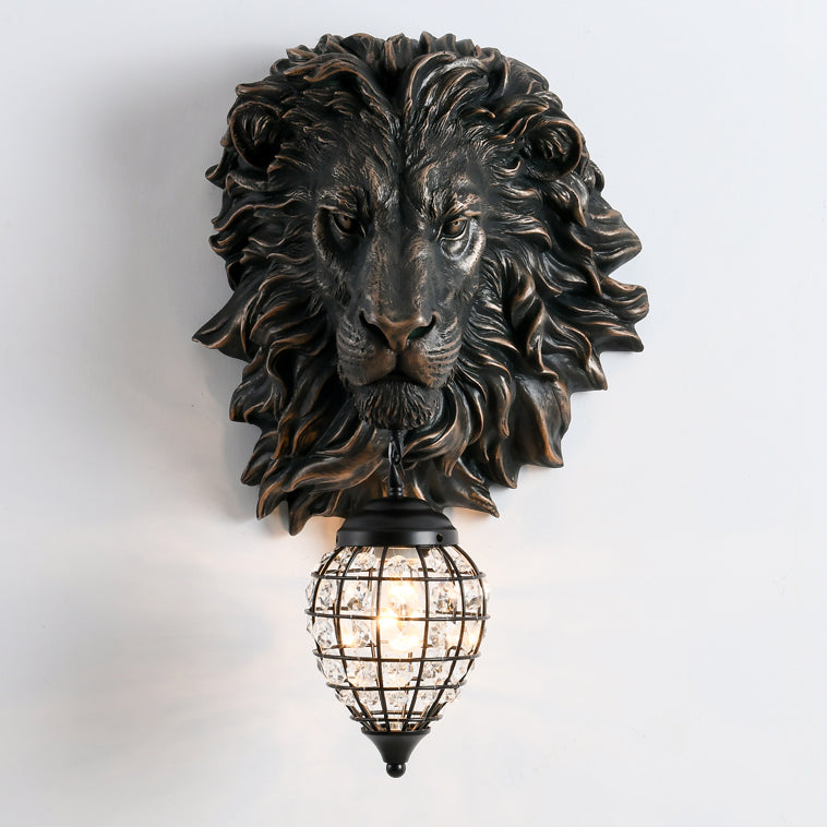Lion Water Drop Resin Wall Lamp