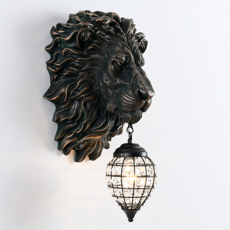 Lion Water Drop Resin Wall Lamp