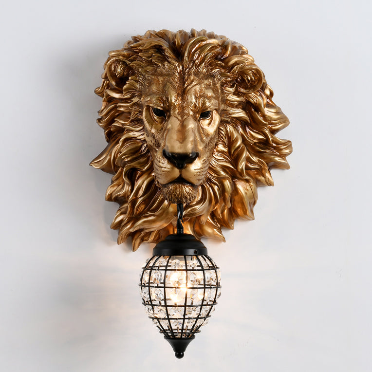 Lion Water Drop Resin Wall Lamp
