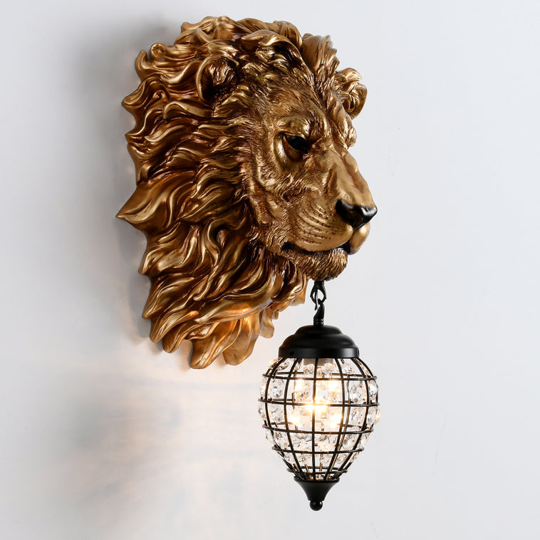 Lion Water Drop Resin Wall Lamp