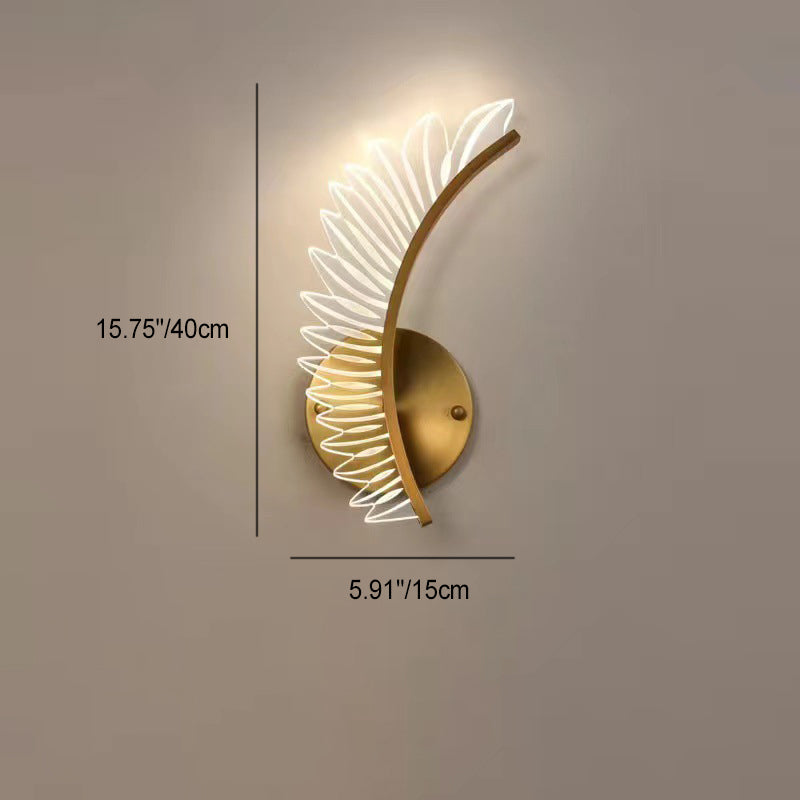 Coconut Leaf Curved Iron Wall Lamp