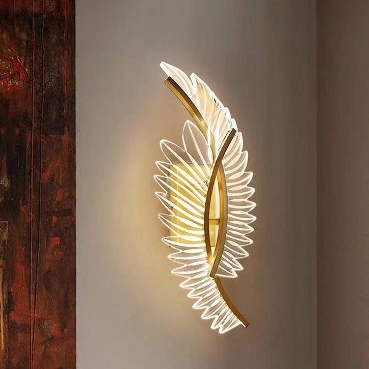 Coconut Leaf Curved Iron Wall Lamp