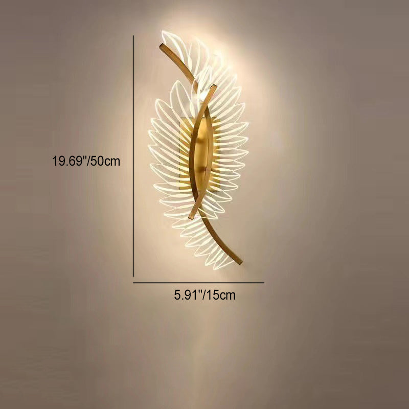 Coconut Leaf Curved Iron Wall Lamp