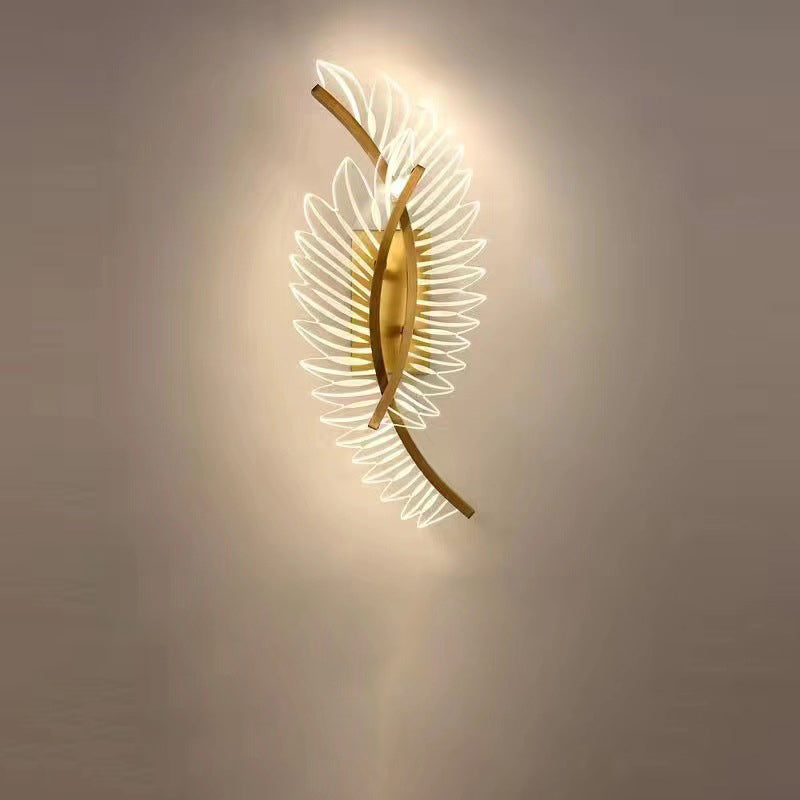 Coconut Leaf Curved Iron Wall Lamp