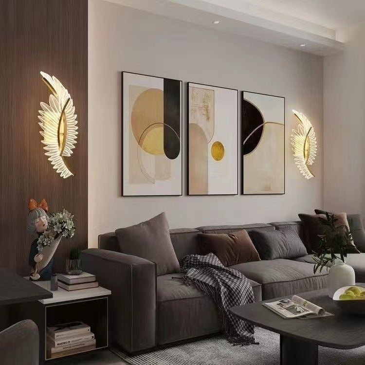 Coconut Leaf Curved Iron Wall Lamp