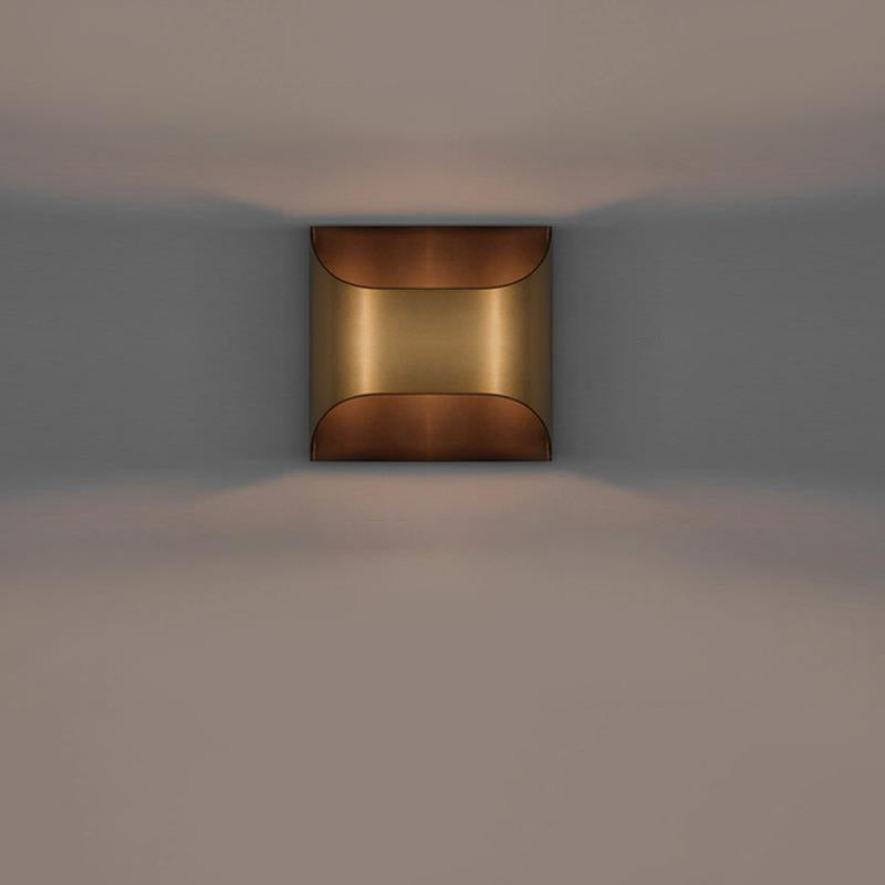 Square Copper Living Room Wall Lamp