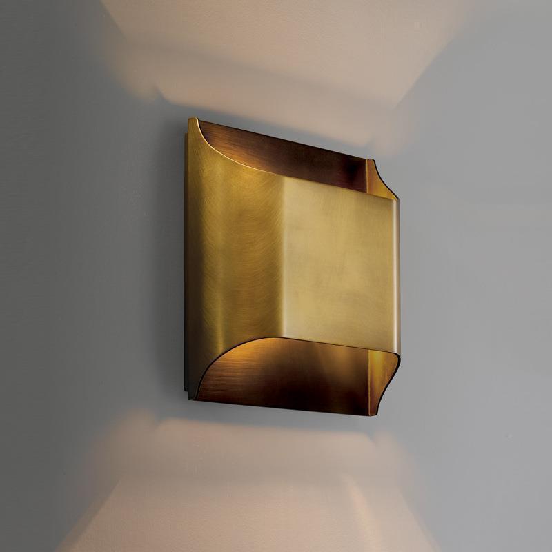 Square Copper Living Room Wall Lamp