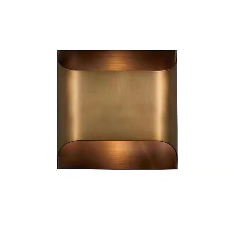 Square Copper Living Room Wall Lamp