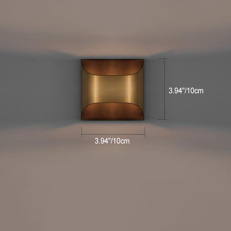 Square Copper Living Room Wall Lamp