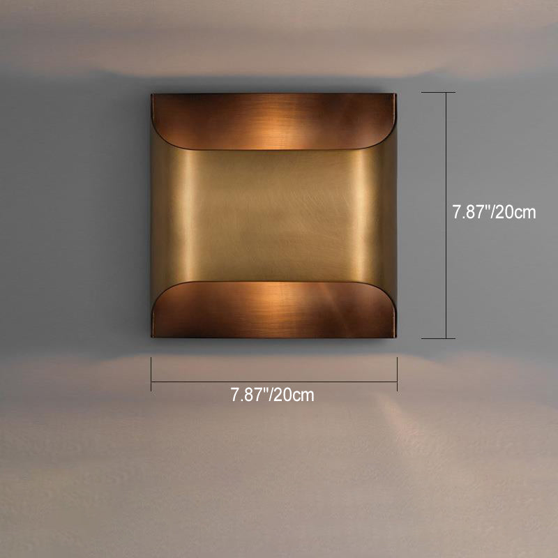 Square Copper Living Room Wall Lamp