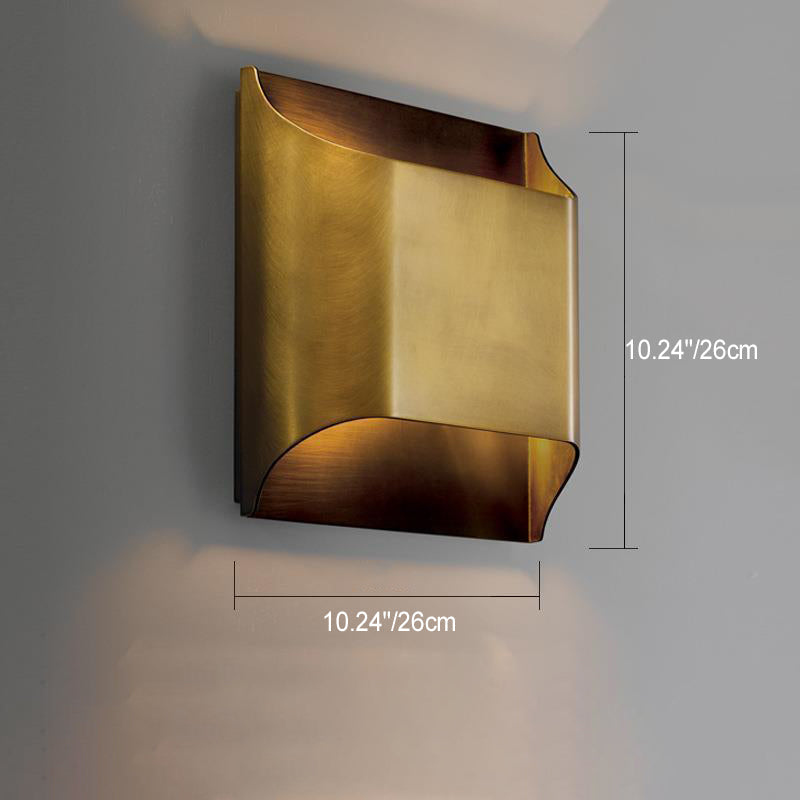 Square Copper Living Room Wall Lamp