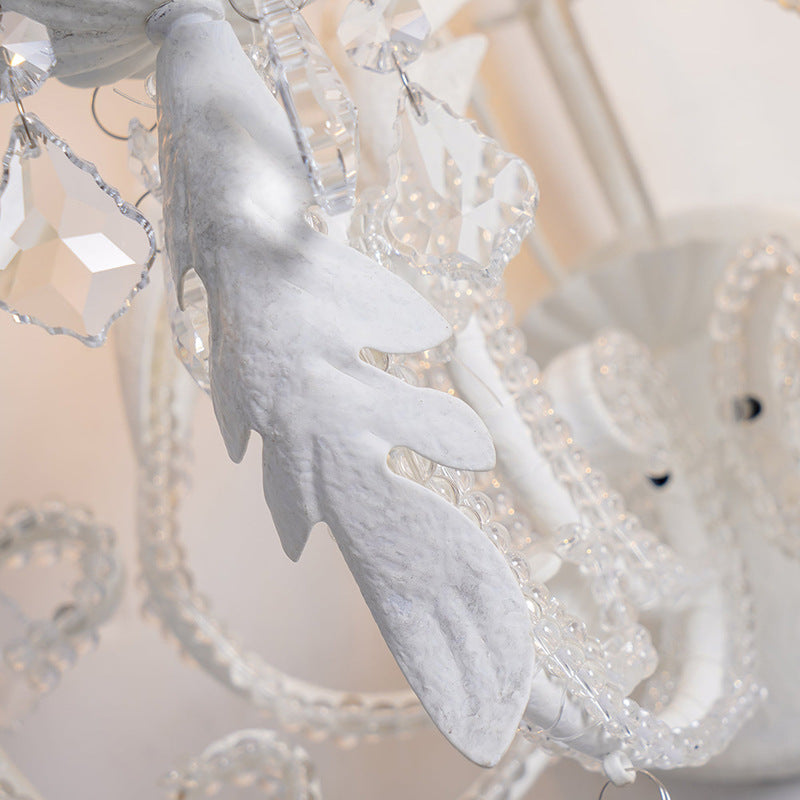 Candle Iron Crystal Glass 3-Light Wall Lamp