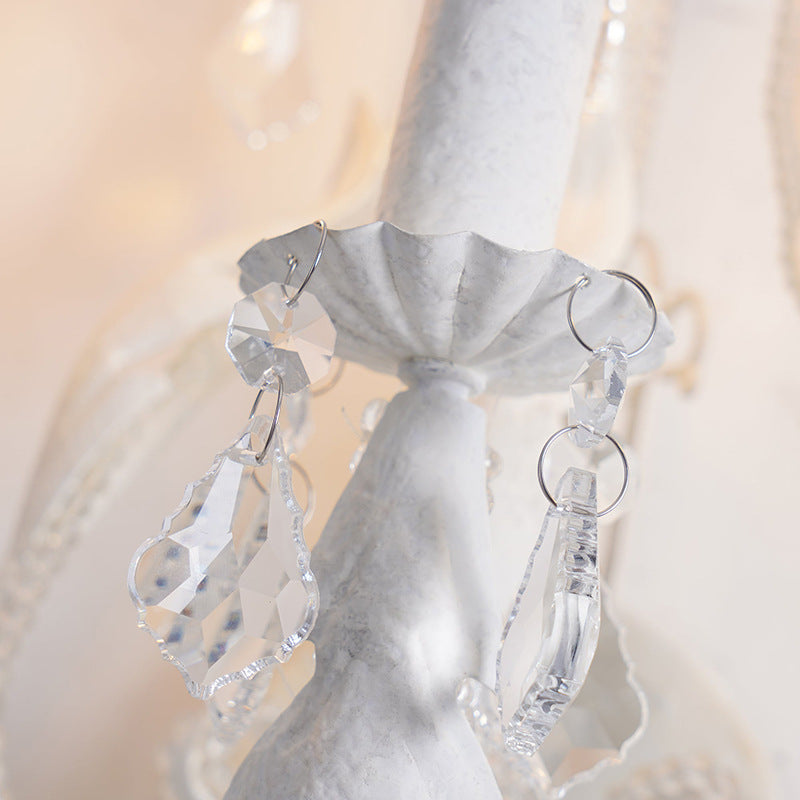 Candle Iron Crystal Glass 3-Light Wall Lamp