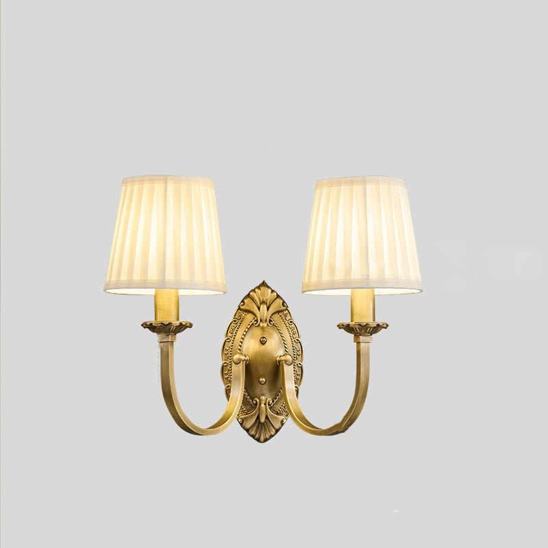 Cylinder Fabric Copper 1/2 Wall Lamp