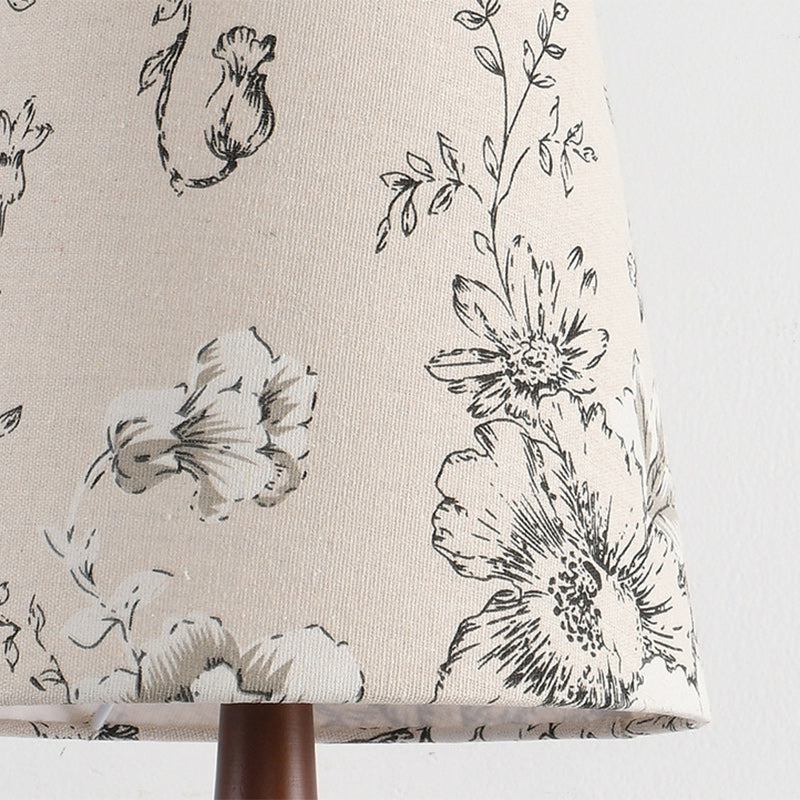 Frustum Cone Oak Fabric Table Lamp