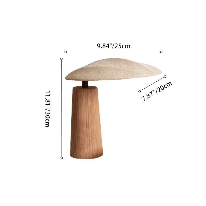 Oval Fabric Wood Bedroom Table Lamp