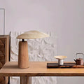 Oval Fabric Wood Bedroom Table Lamp