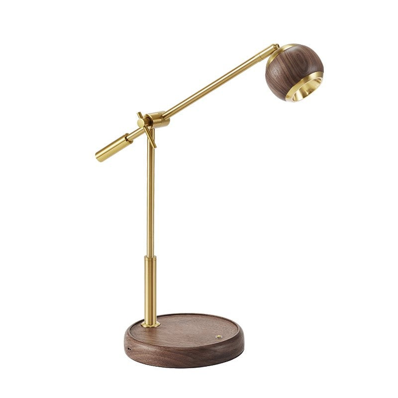Sphere Black Walnut Aluminum Table Lamp