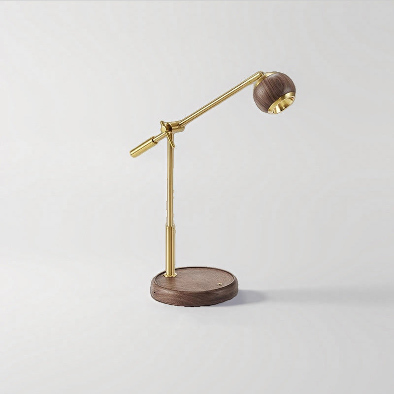 Sphere Black Walnut Aluminum Table Lamp