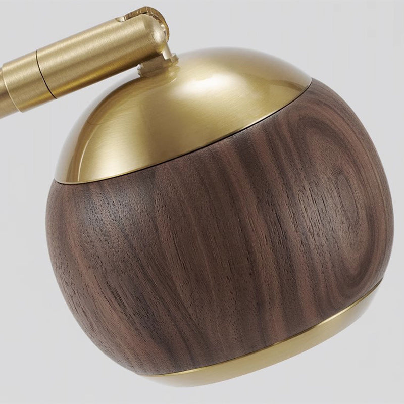 Sphere Black Walnut Aluminum Table Lamp