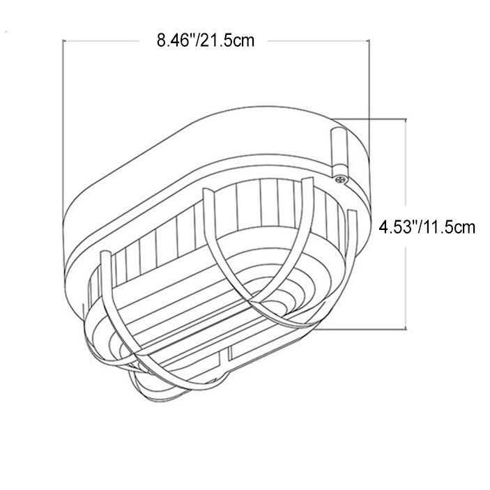 Oval Aluminum Glass Hallway Wall Lamp