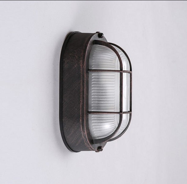 Oval Aluminum Glass Hallway Wall Lamp