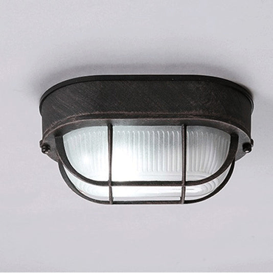 Oval Aluminum Glass Hallway Wall Lamp