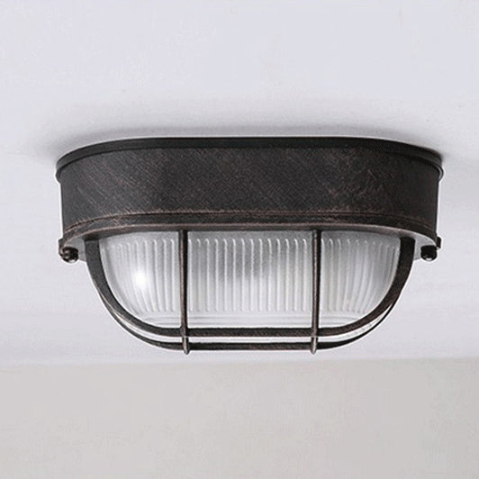 Oval Aluminum Glass Hallway Wall Lamp