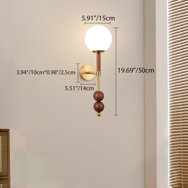 Globe Iron Glass Bedroom Wall Lamp