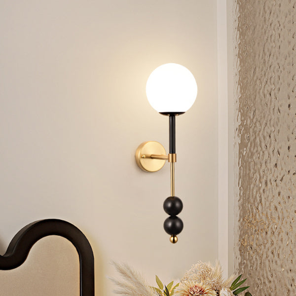 Globe Iron Glass Bedroom Wall Lamp