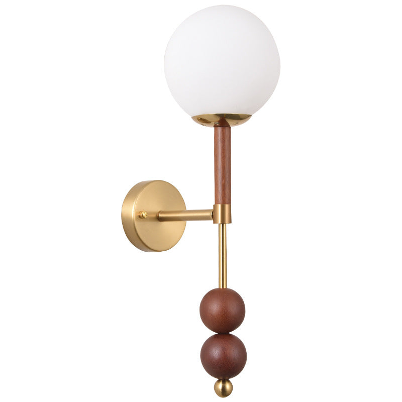 Globe Iron Glass Bedroom Wall Lamp