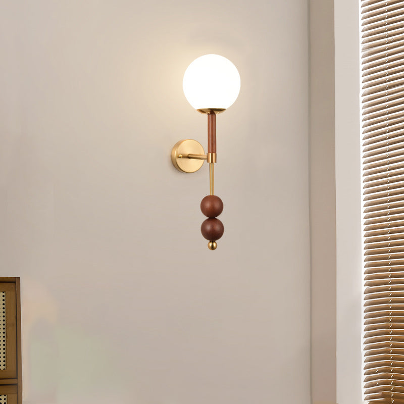 Globe Iron Glass Bedroom Wall Lamp