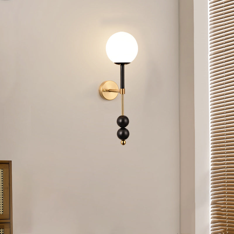 Globe Iron Glass Bedroom Wall Lamp