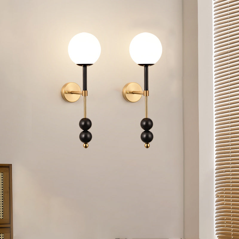 Globe Iron Glass Bedroom Wall Lamp