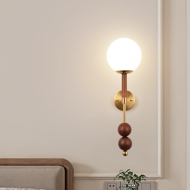 Globe Iron Glass Bedroom Wall Lamp