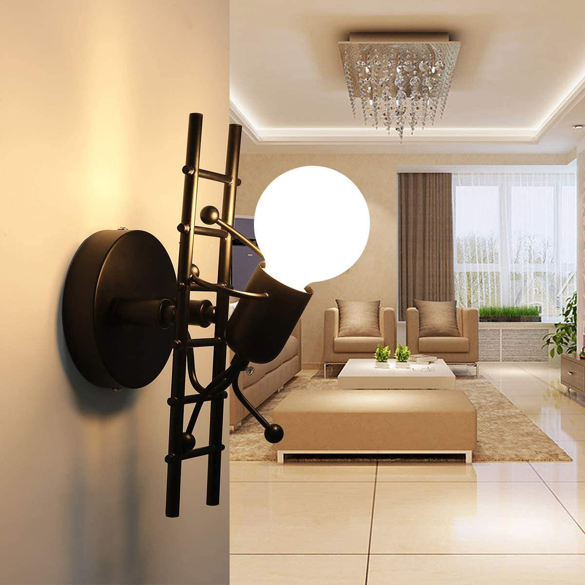 Matchmaker Staircase Iron Bedroom Wall Lamp